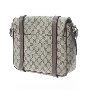 Gucci Messenger Beige Bag Canvas Shoulder Brown GG Supreme Leather